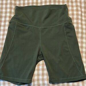 Senita Athletics Green Bike Shorts Elastic Waistband